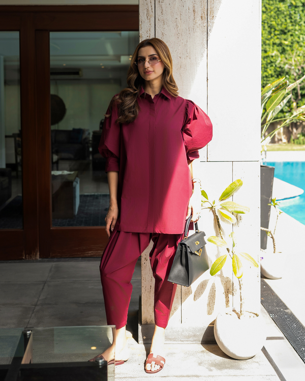 Deep Berry Poplin Set