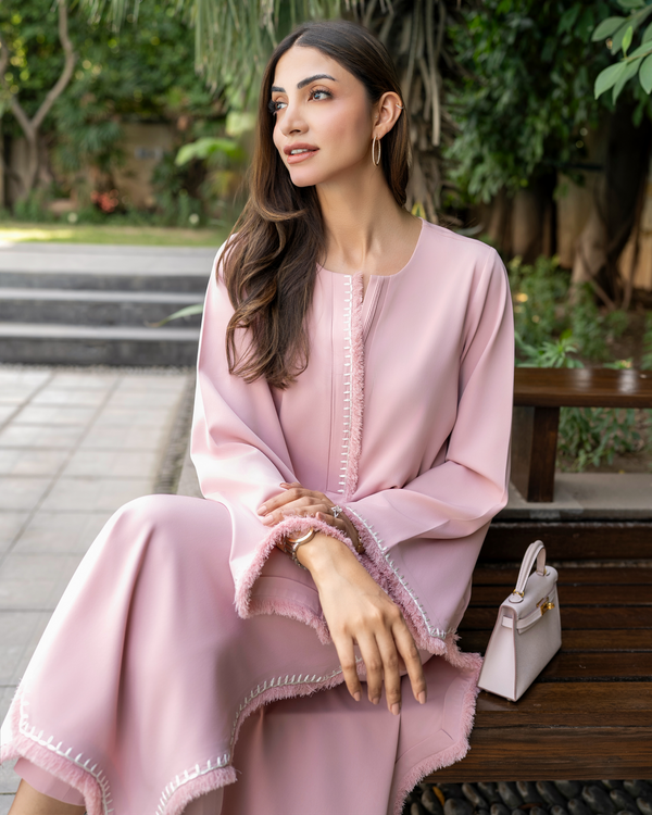 Pink Embroided Thread Set