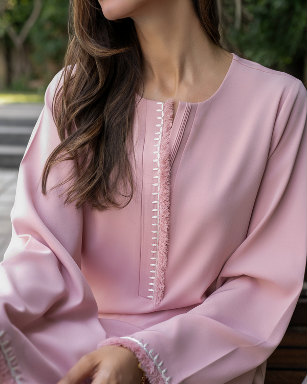 Pink Embroided Thread Set
